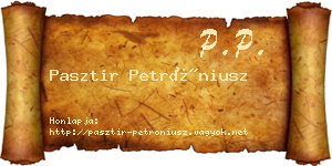 Pasztir Petróniusz névjegykártya